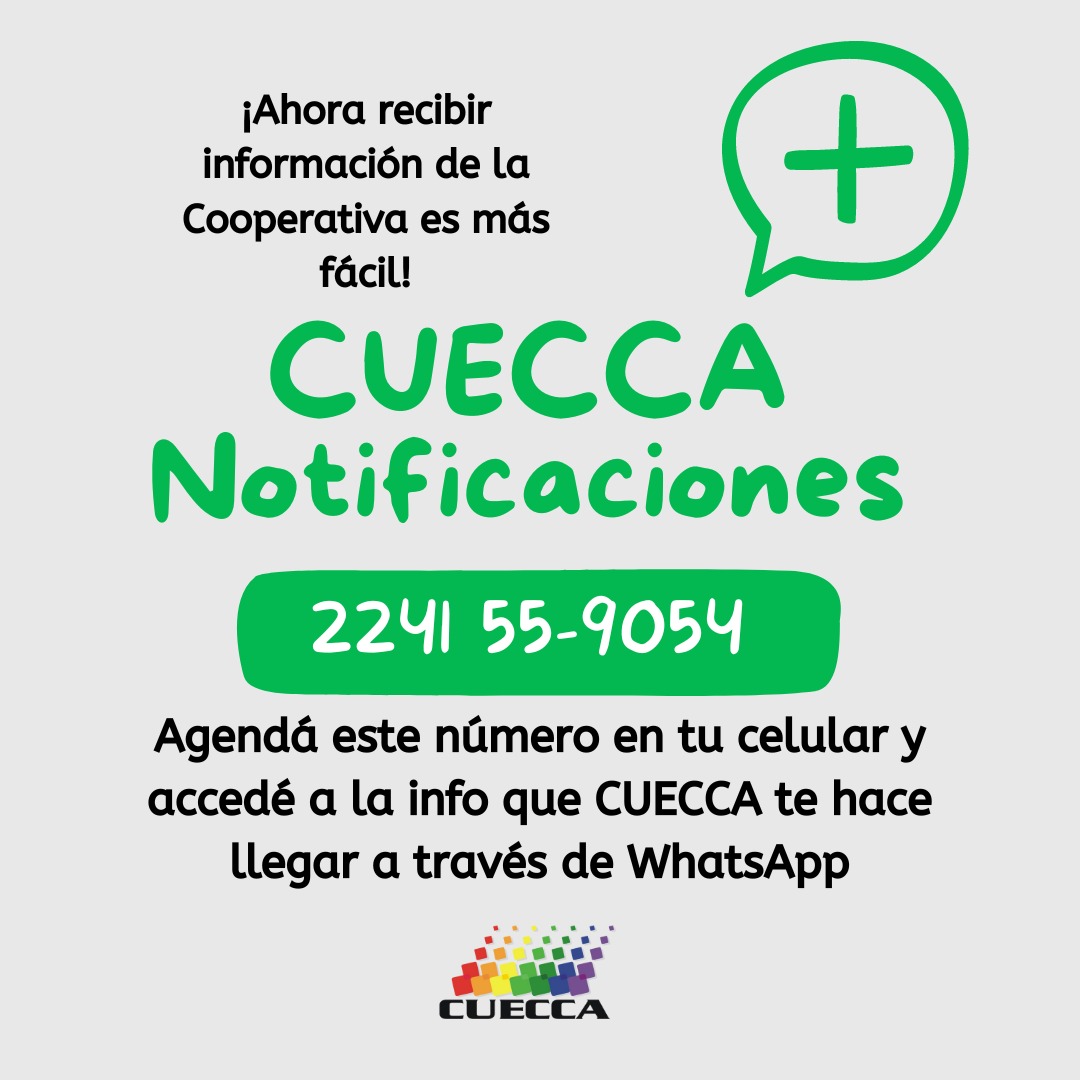 AHORA PODÉS RECIBIR LA INFORMACIÓN DE CUECCA A TRAVÉS DE WHATSAPP